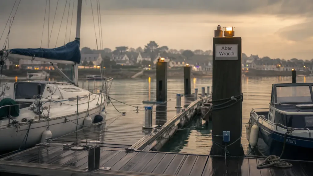 Port aber wrac'h, pontons et voiliers au bassin