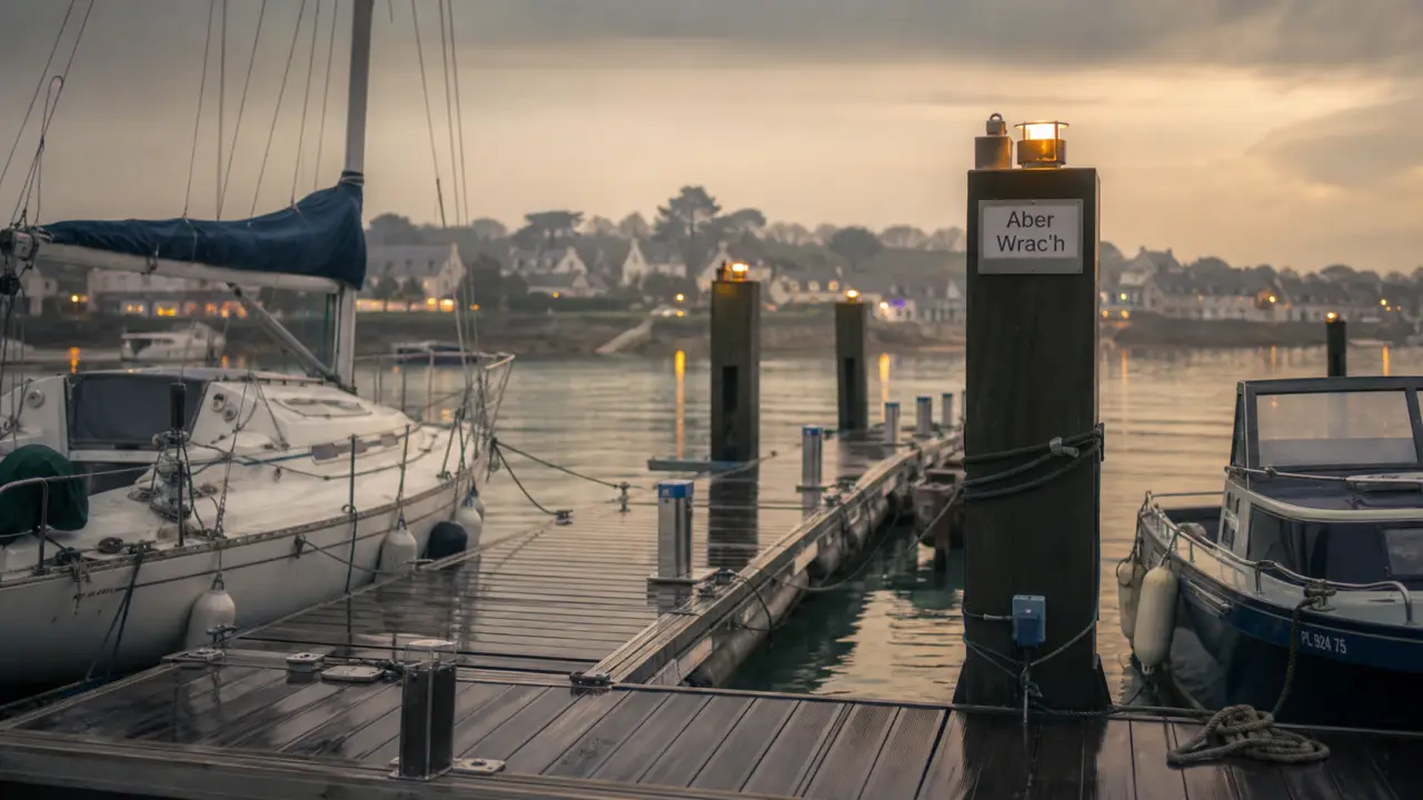 Port aber wrac'h, pontons et voiliers au bassin