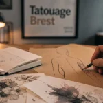 Tatouage brest : étude du projet en studio, carnet et motifs