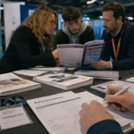 Azimut Brest 2026 : hall du salon Penfeld, brochures et badges
