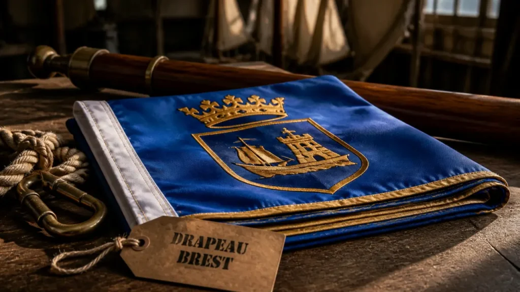 Drapeau Brest en tissu polyester nautique, bords renforcés