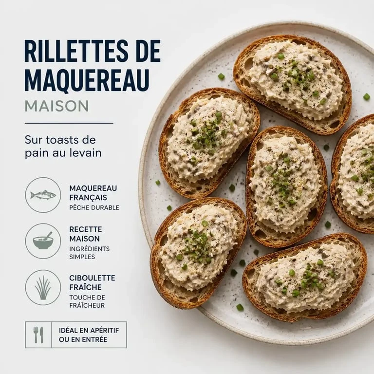 Recette de rillettes de maquereau maison servies dans un restaurant à Brest