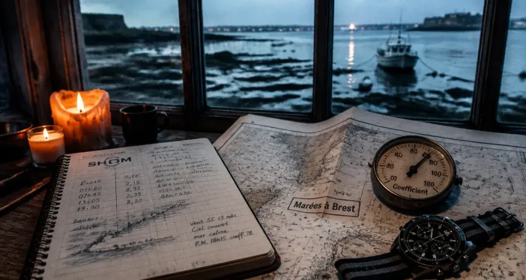 Marées Brest : coefficient et horaires pour sorties en mer