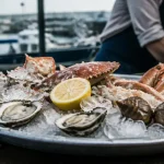 Plateau d’huîtres et crustacés au Port de Commerce, restaurants fruits de mer Brest