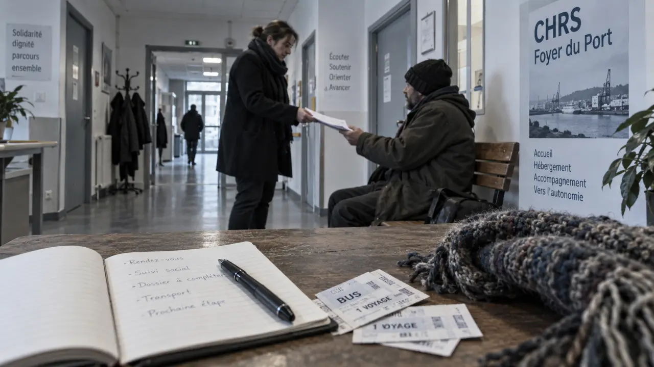 Foyer du port Brest : travailleur social au CCAS, accueil CHRS
