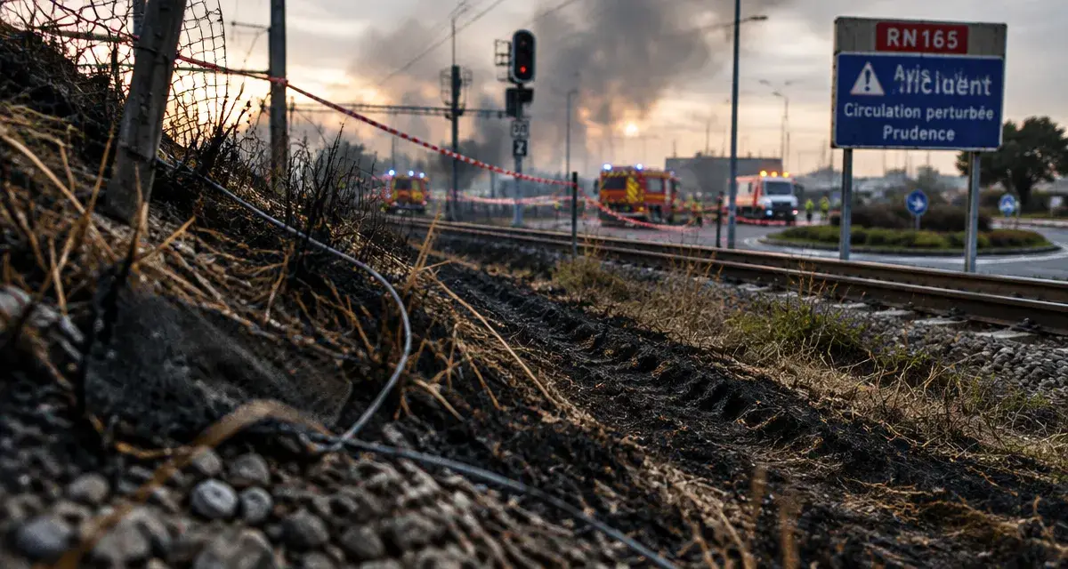 Incendie port Brest : feu de talus près des voies fret, trains à l’arrêt