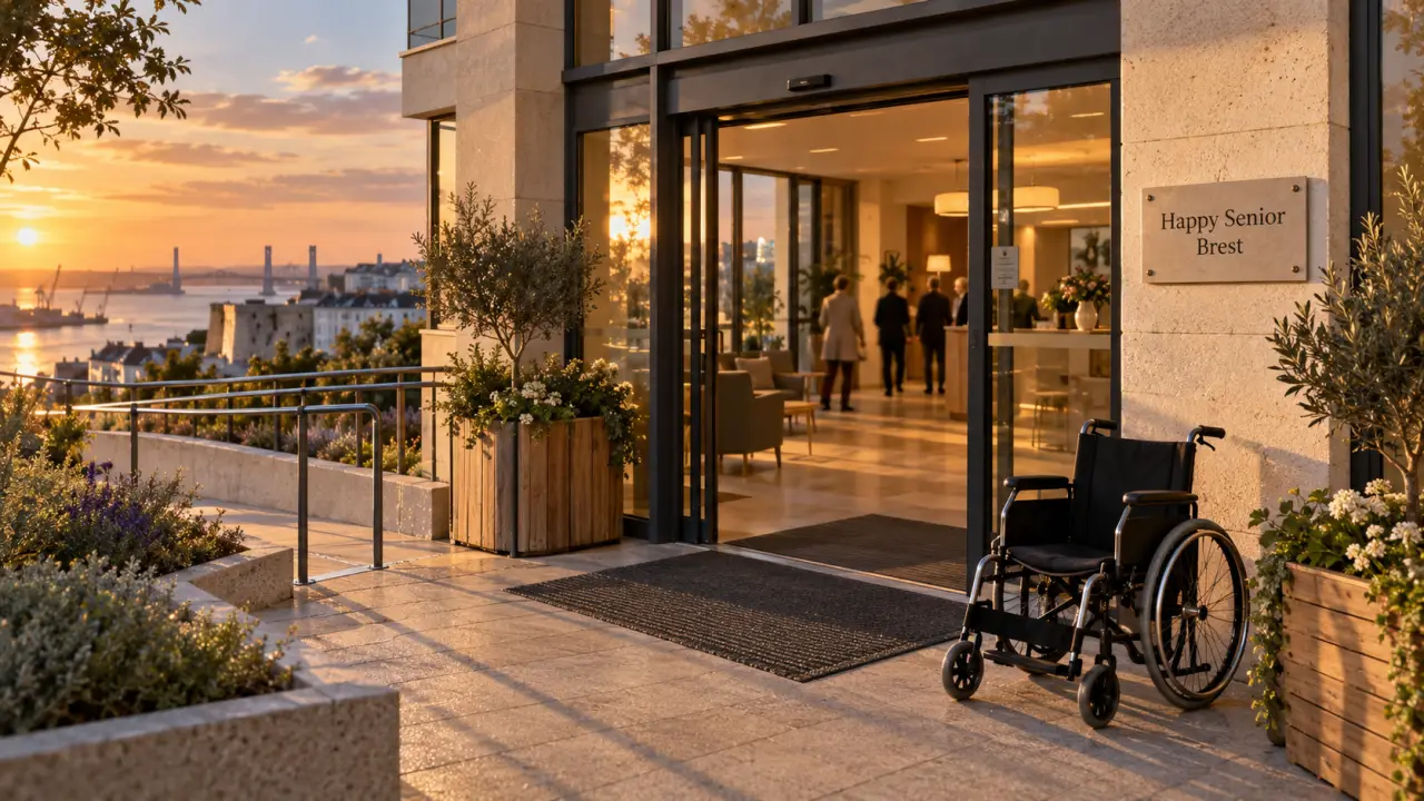 Résidence happy senior brest centre : entrée accessible pour seniors à Brest en autonomie